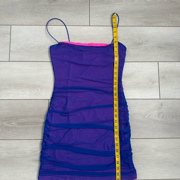 NWT Superdown Vibrant Pink and Blue Mesh Dress Size L - Picture 11 of 13